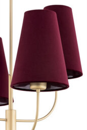 Luminosa Lighting Luminosa Safiano Multi Arm Pendant Ceiling 4 Light Burgundy, Gold - thumbnail 3