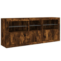 Berkfield Sideboard With Led Lights Smoked Oak 162X37X67 Cm - thumbnail 5