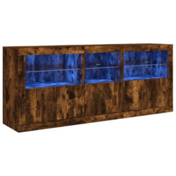 Berkfield Sideboard With Led Lights Smoked Oak 162X37X67 Cm - thumbnail 2