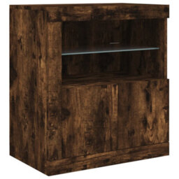 Berkfield Sideboard With Led Lights Smoked Oak 162X37X67 Cm - thumbnail 9