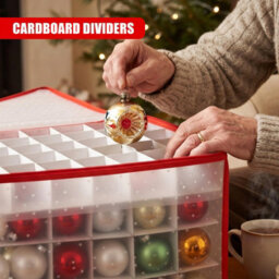 Geezy Christmas Bauble Storage Box 112 Ornament Organiser Clear Decoration Bag Holder - thumbnail 6