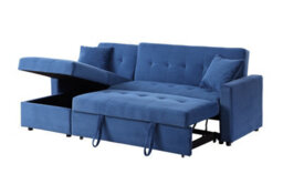Mattress Guru Hinton L Shaped Corner Sofa Bed With Hidden Storage And Reversible Chaise - Versatile Lh Or Rh Orientation - Blue - thumbnail 3