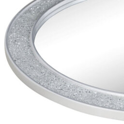Nielsen Lewis Crackle Mosaic Round Wall Mirror For Bedroom Or Living Room - Silver - 74Cm - thumbnail 2