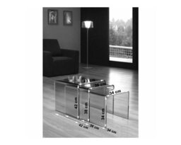 That's Furniture Milan Clear Glass Nest Of 3 Side Tables For Living Room - thumbnail 2