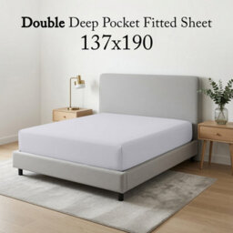 Moonlight Bedding Double Fitted Sheet 25Cm Deep Pocket - Hotel Quality Soft Easy Care Bed Sheet,(Silver, 137X190 Cm, 54X75 Inch) - thumbnail 6