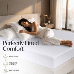 Moonlight Bedding Double Fitted Sheet 25Cm Deep Pocket - Hotel Quality Soft Easy Care Bed Sheet,(Silver, 137X190 Cm, 54X75 Inch) - thumbnail 3