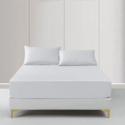Moonlight Bedding Double Fitted Sheet 25Cm Deep Pocket - Hotel Quality Soft Easy Care Bed Sheet,(Silver, 137X190 Cm, 54X75 Inch) - thumbnail 1