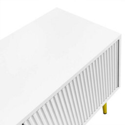 White 170Cm Modern Tv Stand 4 Door Storage Cabinet Glass - thumbnail 3