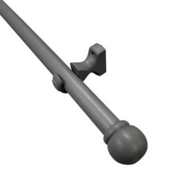 Matt Dark Grey Non Extendable Ball Single Curtain Pole Set, (L)1.5M (Dia)28mm - thumbnail 1