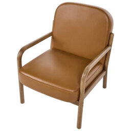 Beliani Armchair Selde Leather Golden Brown - thumbnail 6
