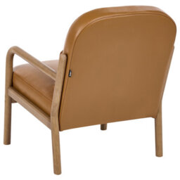 Beliani Armchair Selde Leather Golden Brown - thumbnail 5