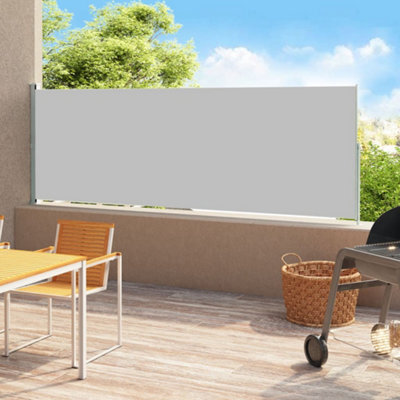 Berkfield Patio Retractable Side Awning 220X500 Cm Grey - image 1