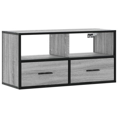 Berkfield Industrial Tv Cabinet Grey Sonoma 80X31X39.5 Cm Engineered Wood And Metal - image 1