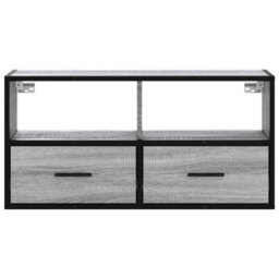 Berkfield Industrial Tv Cabinet Grey Sonoma 80X31X39.5 Cm Engineered Wood And Metal - thumbnail 4