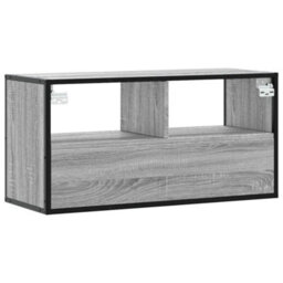 Berkfield Industrial Tv Cabinet Grey Sonoma 80X31X39.5 Cm Engineered Wood And Metal - thumbnail 6