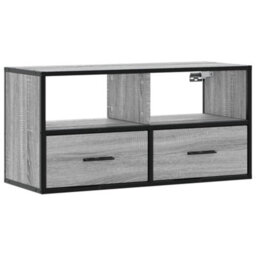 Berkfield Industrial Tv Cabinet Grey Sonoma 80X31X39.5 Cm Engineered Wood And Metal - thumbnail 1