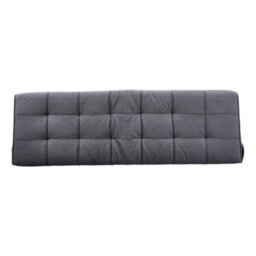 Living And Home Drak Grey Flannel Bed Backrest Cushion With Removable Cover 180Cm W X 6Cm D X 60Cm H - thumbnail 2