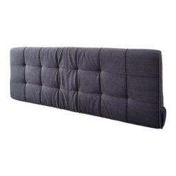 Living And Home Drak Grey Flannel Bed Backrest Cushion With Removable Cover 180Cm W X 6Cm D X 60Cm H - thumbnail 6