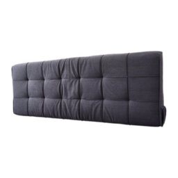 Living And Home Drak Grey Flannel Bed Backrest Cushion With Removable Cover 180Cm W X 6Cm D X 60Cm H - thumbnail 1