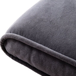 Living And Home Drak Grey Flannel Bed Backrest Cushion With Removable Cover 180Cm W X 6Cm D X 60Cm H - thumbnail 4