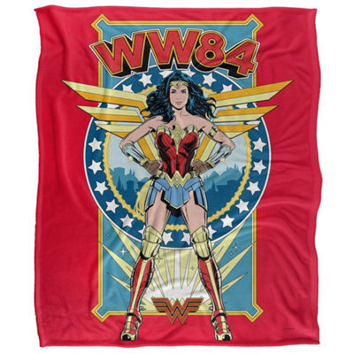 DC comics Wonder Woman Stand Tall Silky Supersoft Blanket Red (One Size) - image 1