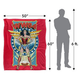 DC comics Wonder Woman Stand Tall Silky Supersoft Blanket Red (One Size) - thumbnail 4