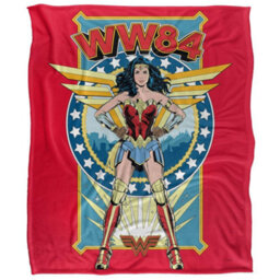DC comics Wonder Woman Stand Tall Silky Supersoft Blanket Red (One Size) - thumbnail 1