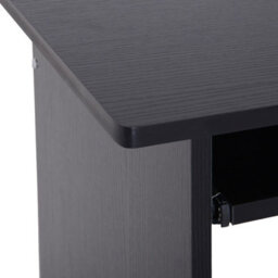 Homcom Compact Small Computer Table Wooden Desk Keyboard Tray Storage Black - thumbnail 8