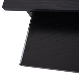 Homcom Compact Small Computer Table Wooden Desk Keyboard Tray Storage Black - thumbnail 7