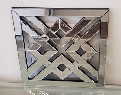 Biznest 40Cm Decorative Geo Mirror Geometric Style Modern Fashion Art Decor Decorative Mirror For Living Room Bedroom Bathroom (2)