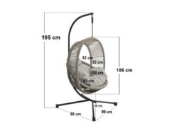 Solace+Co Lana Garden Swing Chair Light Beige Rattan - thumbnail 4
