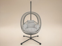 Solace+Co Lana Garden Swing Chair Light Beige Rattan - thumbnail 3
