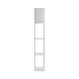 Valuelights Struttura White Shelving Unit Floor Lamp With Fabric Shade And Bulb - thumbnail 8