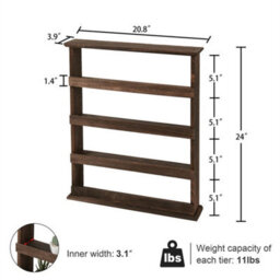 4 Tiers Wooden Spice Rack Storage Shelves - thumbnail 2