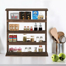 4 Tiers Wooden Spice Rack Storage Shelves - thumbnail 6