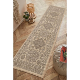 Melrose Colorama Medallion Pattern Natural Traditional Indoor Runner Rug 067/200Cm - thumbnail 1
