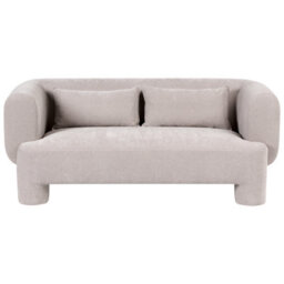 Beliani Dark Beige Curved 3-Seater Sofa Loveseat And Armchair Set - thumbnail 2