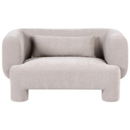 Beliani Dark Beige Curved 3-Seater Sofa Loveseat And Armchair Set - thumbnail 6