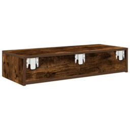 Berkfield Wall Shelf With Drawers Smoked Oak 80X33X17 Cm Engineered Wood - thumbnail 6