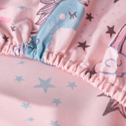 Ohs Kids Fun Print Microfibre 25Cm Fitted Bed Sheet Ultra Soft, Unicorn Kingdom - Single - thumbnail 3