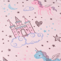 Ohs Kids Fun Print Microfibre 25Cm Fitted Bed Sheet Ultra Soft, Unicorn Kingdom - Single - thumbnail 4