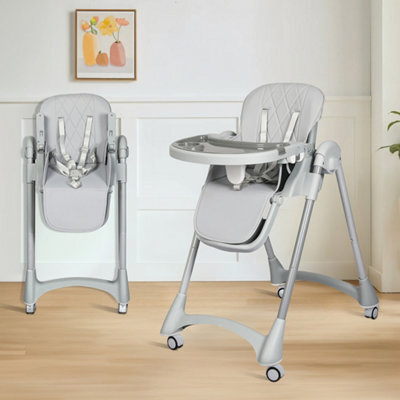 Dekko Baby High Chair 4 In1 Foldable Toddler Feeding Table Adjustable Grey - image 1