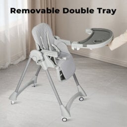 Dekko Baby High Chair 4 In1 Foldable Toddler Feeding Table Adjustable Grey - thumbnail 7