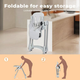 Dekko Baby High Chair 4 In1 Foldable Toddler Feeding Table Adjustable Grey - thumbnail 8