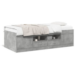 Berkfield Daybed With Drawers Without Mattress Concrete Grey 75X190 Cm Small Single - thumbnail 2
