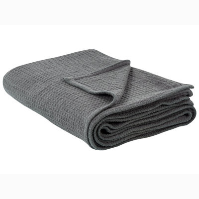Beliani Bedspread Ragala Cotton 200 X 220 Cm Dark Grey - image 1