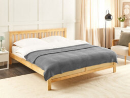 Beliani Bedspread Ragala Cotton 200 X 220 Cm Dark Grey - thumbnail 2