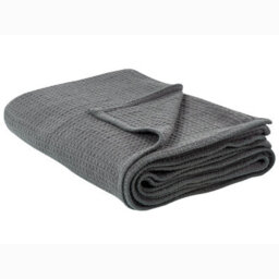 Beliani Bedspread Ragala Cotton 200 X 220 Cm Dark Grey - thumbnail 1