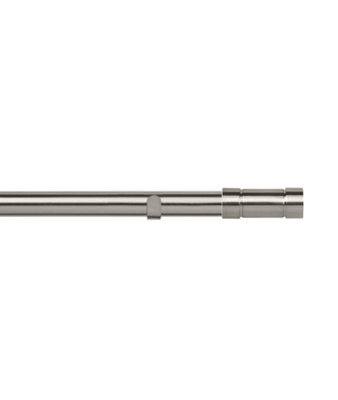 Unknown 28mm Fixed Length Metal Eyelet Curtain Pole Set In Satin Silver - Aspect Finial, 350Cm - image 1