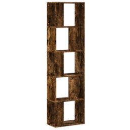 Walplus Bookcase 5-Tier Smoked Oak 45X23.5X162.5 Cm Engineered Wood - thumbnail 2